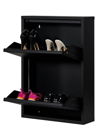 Atahome Olympos 2-Drawer Modern Slim Metal Shoe Cabinet atahome
