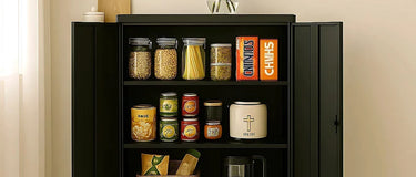 metal storage cabinet with doors
