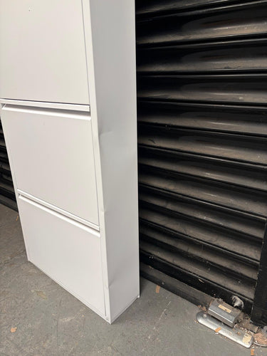 REFURBISHED Atahome Lydia 5-Drawer Modern Slim Metal Shoe Cabinet for hallway Shoe Storage Organiser Shoe cupboard 5 Tier WHITE or BLACK