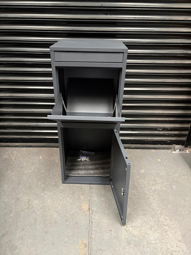 Refurbished- Extra Large Metal Post Box Parcel Delivery Box Drop Box -Atahome Cappadocia - BLACK