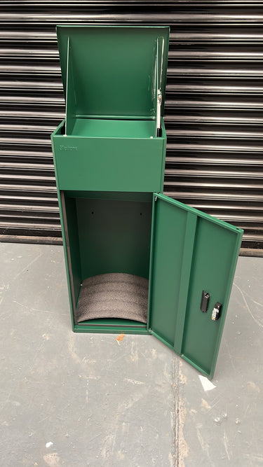 Extra Large Parcel Box Front & Rear Access Outdoor Parcel Delivery Box Parcel Drop Box Metal Post Box for Secure Multiple Internet Deliveries, Wall Mountable Mailbox Home Porch  GREEN